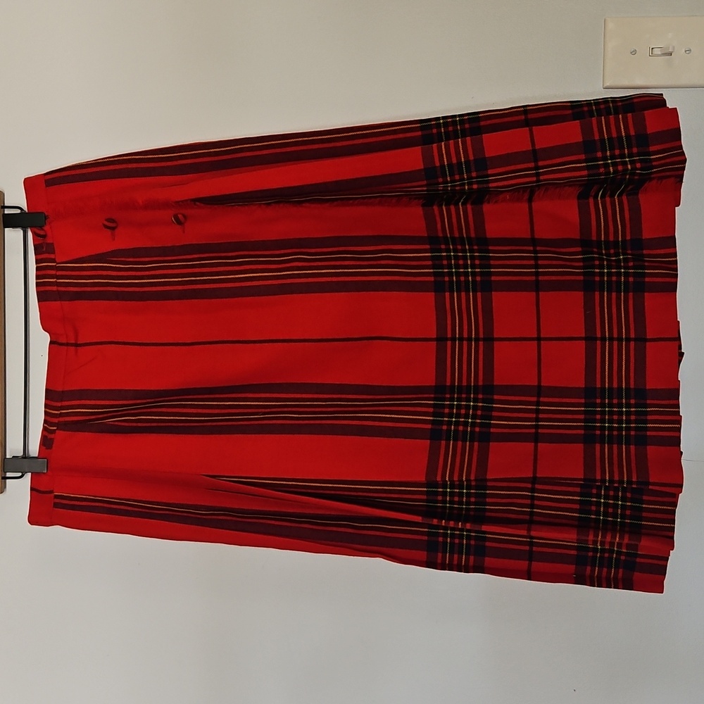 Pure Wool Vintage Plaid Skirt